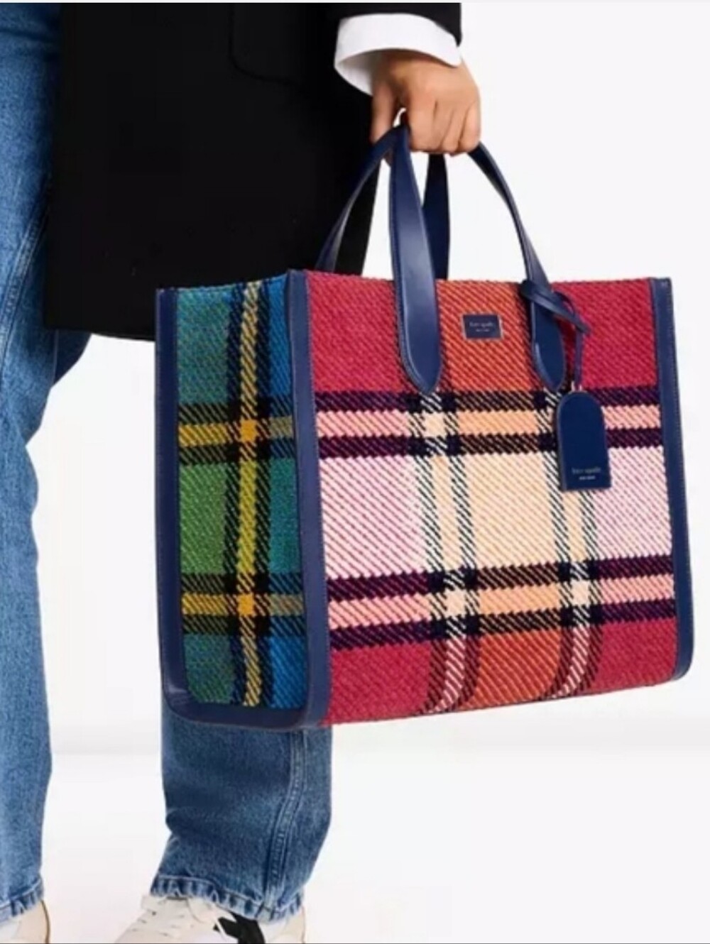 Kate Spade Manhattan Grand Plaid Tweed Large Tote - Picture 2 of 6